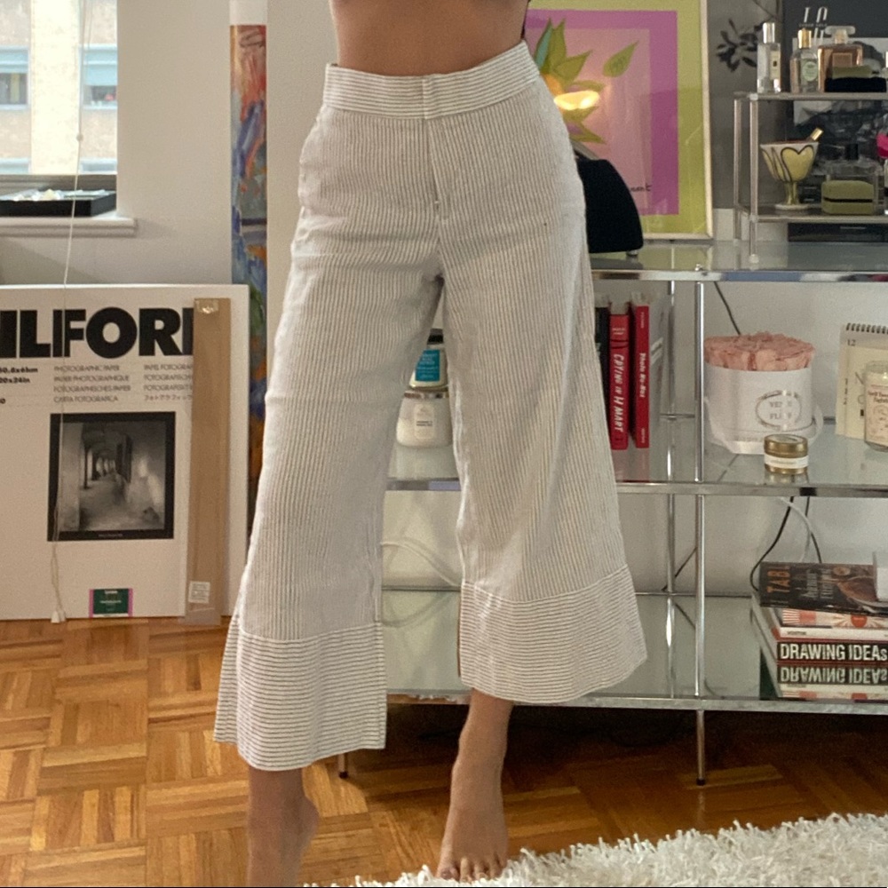 Banana Republic Wide Leg Stripe Pants